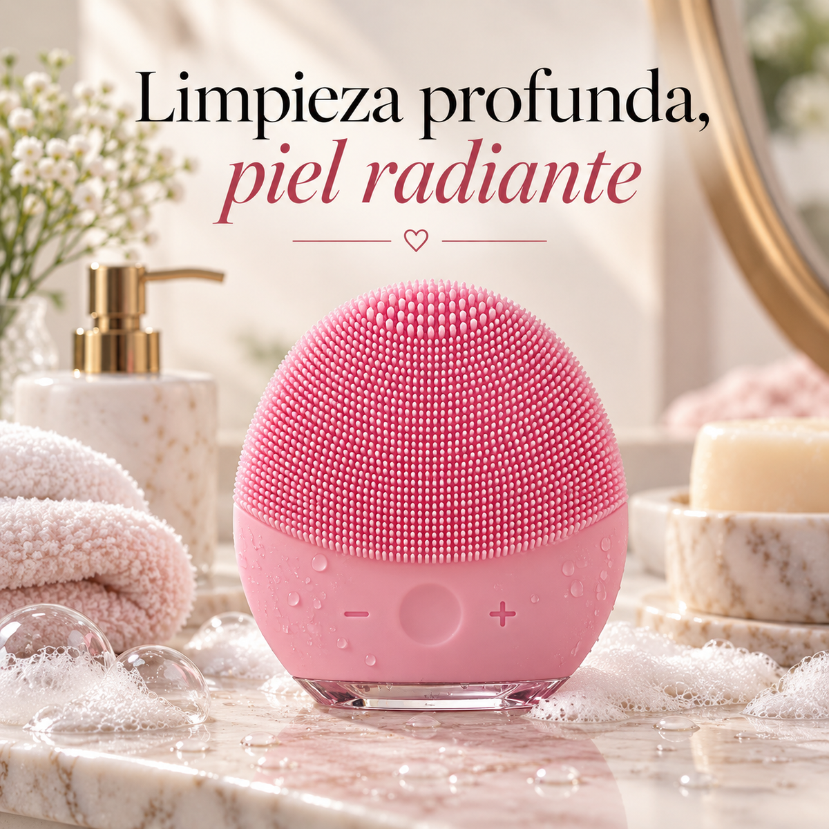 Cepillo facial de limpieza sónica FOREVER (rosado)