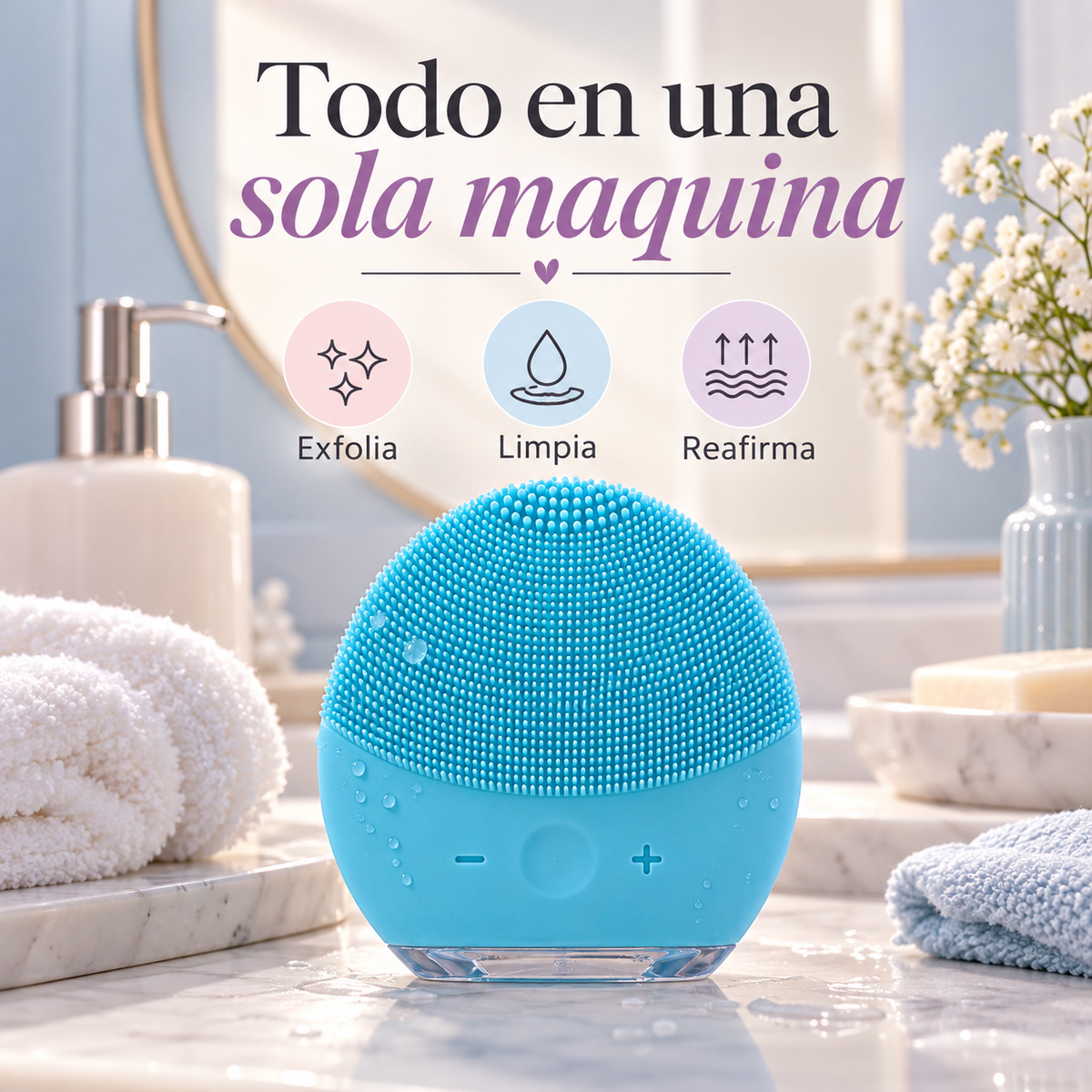 Cepillo facial de limpieza sónica FOREVER (rosado)